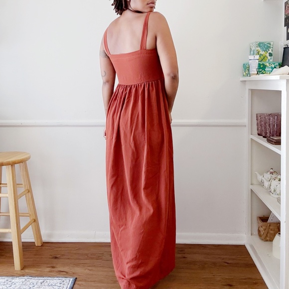 brick red button up maxi dress - Picture 4 of 6